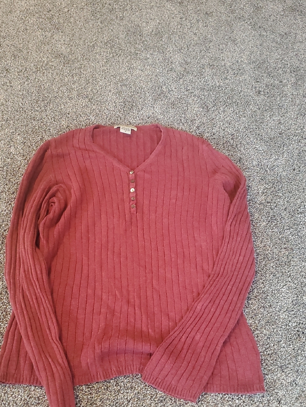 Eddie Bauer Ribbed Henley Top in Rose